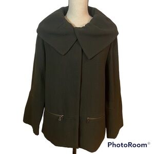 Lela Rose Shawl Collar Waffle Textured Wool Jacket Sz-10